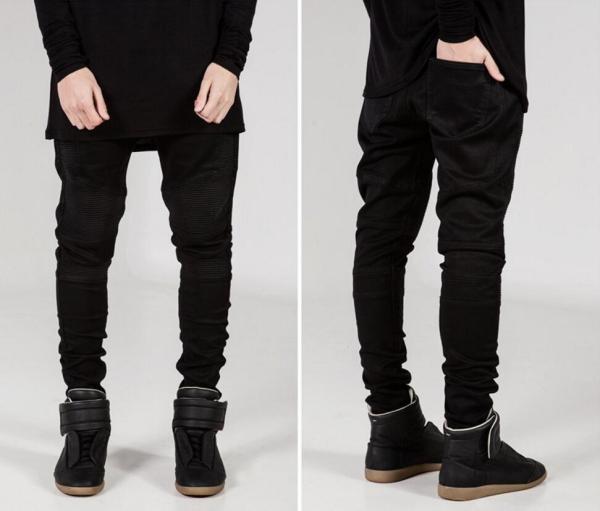 Locomotive personality folds Slim pants high elastic jeans TX999