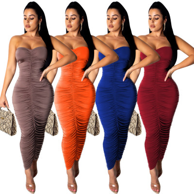 Sexy pleated dress OFN6228