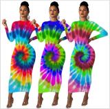 Positioning print dress YLY003