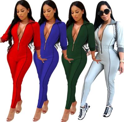 Solid color sexy jumpsuit YM-8277