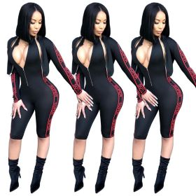 Slim Bodycon Letters Printing Two-Piece Outfits For Ladies YS188