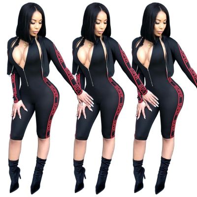 Slim Bodycon Letters Printing Two-Piece Outfits For Ladies YS188