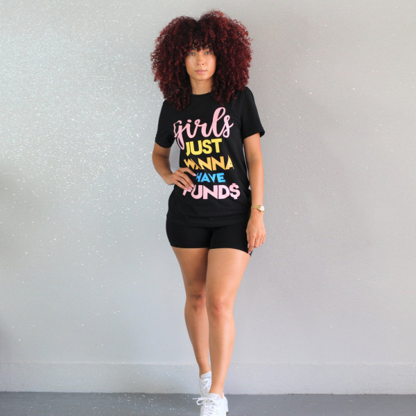 Short sleeve personalized letter printed T-shirt AL053