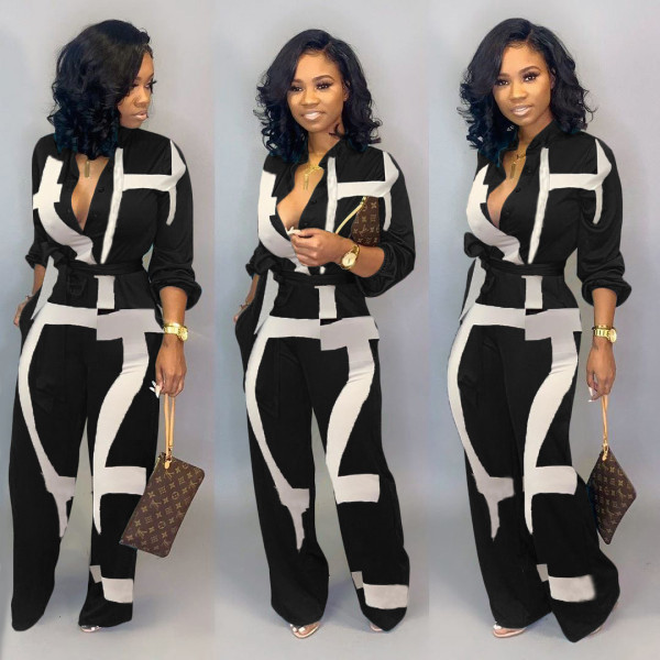 Euramerican Ladies Plus Size Cardigan Leisure Jumpsuit LD8615