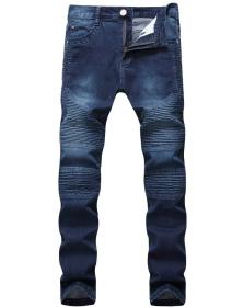 Locomotive personality folds Slim pants high elastic jeans TX693-1