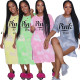 Fashionable sexy solid color summer new printed home dress R6269