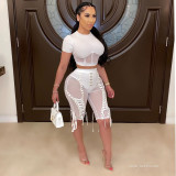 Sexy Mesh Perspective Lace-up Pants  SUM2289