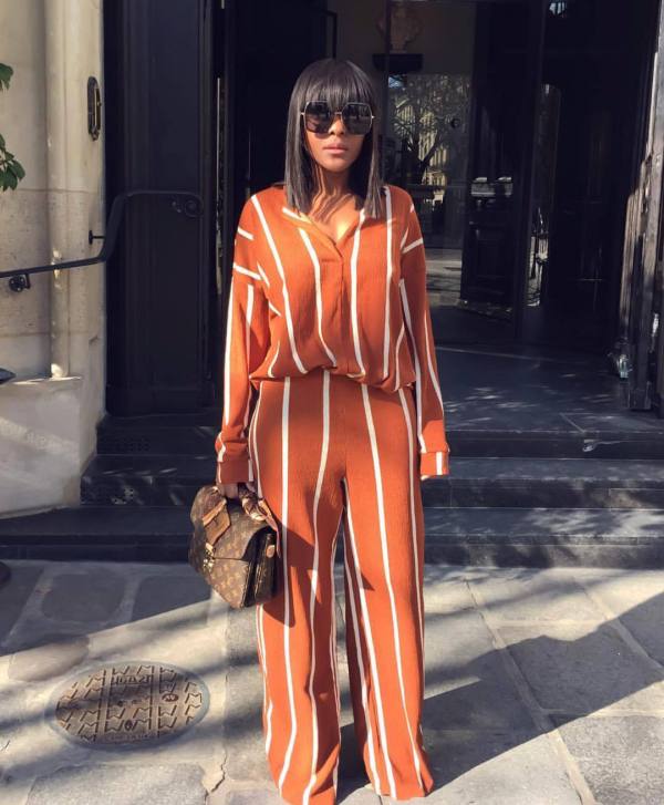 Stripe Casual Suits Long Sleeve Shirt Straight Trousers YSH6021