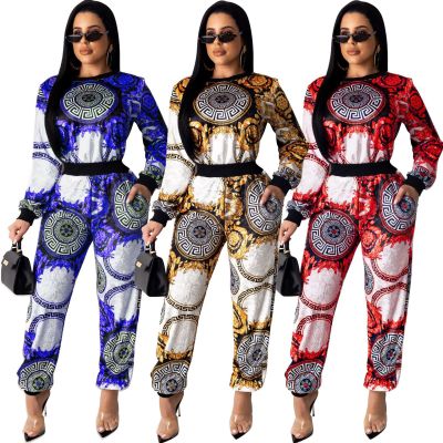 Fashion Leisurewear Comfy Two-Piece Women Printing Sets R6255