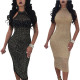 Sexy Sleeveless Rhinestone Pattern Slim Midi Dress SC367