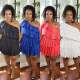 Sexy Solid Color One Shoulder Ruffle Plus Size Mini Dress YFS1294