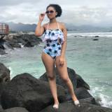 Swimsuit fashionable sexy wave ruffled one-piece W8173