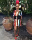 Leisure Colorful Shirt Short Sleeves Dress With Pockets BLX7313