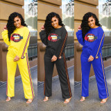 Striped Patchwork Outdoor 2 Pieces Printing Track Suits OEP6049