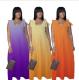 Strap gradient color casual long skirt CQ018