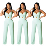 Women Sleeveless Mid Waist Straight Jumpsuits MA6150