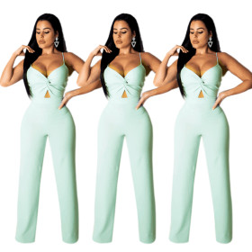 Women Sleeveless Mid Waist Straight Jumpsuits MA6150