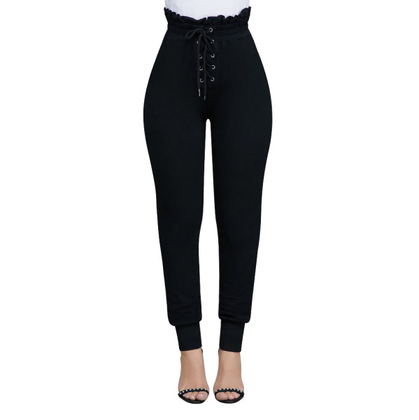 Trendy Elastic Solid Color High Waist Skinny Pants XY1857
