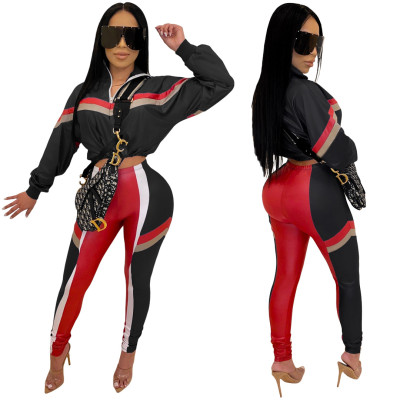Reasonable Price Leisure Colors Patchwork Ladies Outfits SY8406