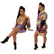 Wholesale Printing Women Shirt Long Sleeves Dress SMR9357