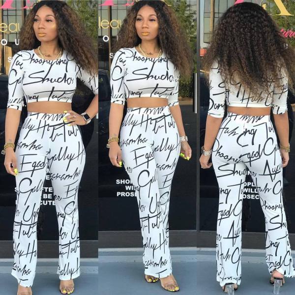 New Arrival Summer Printing 2 Pieces Ladies Suits ARM8077