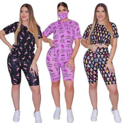 Cute fashion casual print two-piece set SMD5007