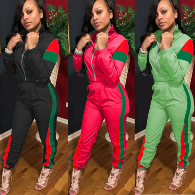 Wholesale Adult Colors Patchwork Outdoor Running Suits AMM8078