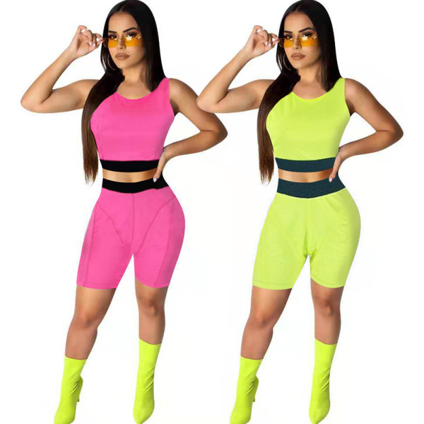 Women's solid color two-piece fashion set FA7011