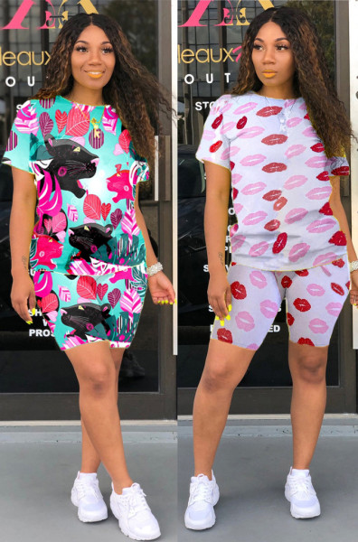 Digital printing sexy two-piece suit LM8137