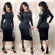 Casual Slim Bodycon Cold-Shoulder Dress ORY5073