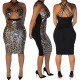 Sexy sequined wrap dress CY8193