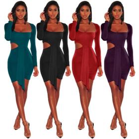 Nightclub dress sexy cutout long sleeve dress FM1154