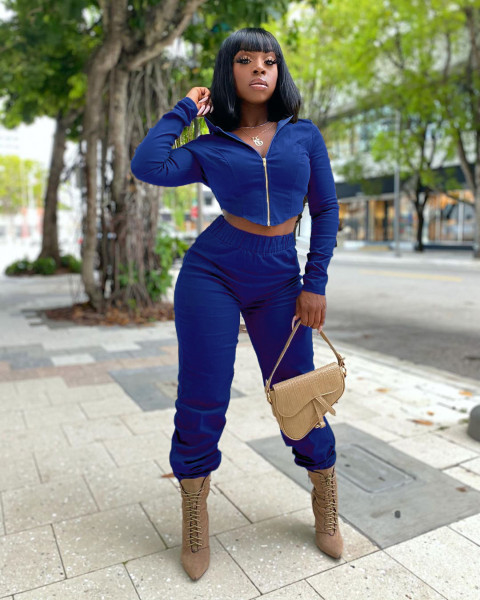 Womens wholesale navel hooded sweater two-piece suit LML180