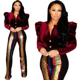 Newest Velutum Pleated Bodycon Women Coat SN3478