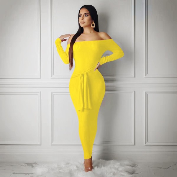 Sexy dress long sleeve pit dress YMT6102