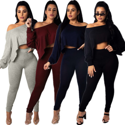 Casual Suits Long Sleeves T-Shirt Slinky Pants DN8166
