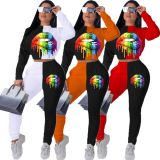 Newest Contrast Color Two-Piece Leisure Outfits For Daily Wear MDF5093