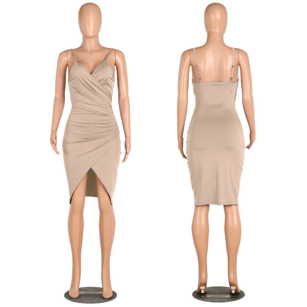 Deep V Neck Sexy Women Club Mini Dress WMZ6233