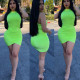 Bodycon Women Plain Color Sleeveles Wrap Dress For Sale YSH6057