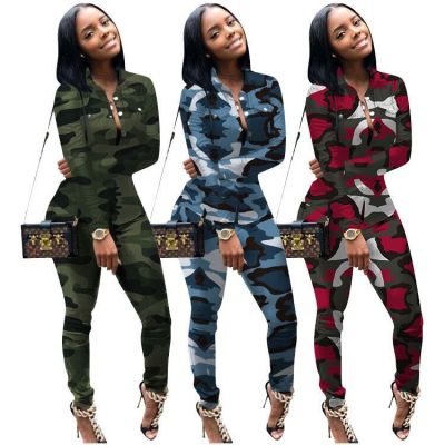 Latest Oversize Winter 2 Pieces Camouflage Sport Outfits MTY6236