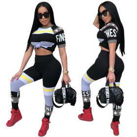 Short Sleeve T-Shirt Slinky Pants Stylish Cheap Tracksuits QQM3958
