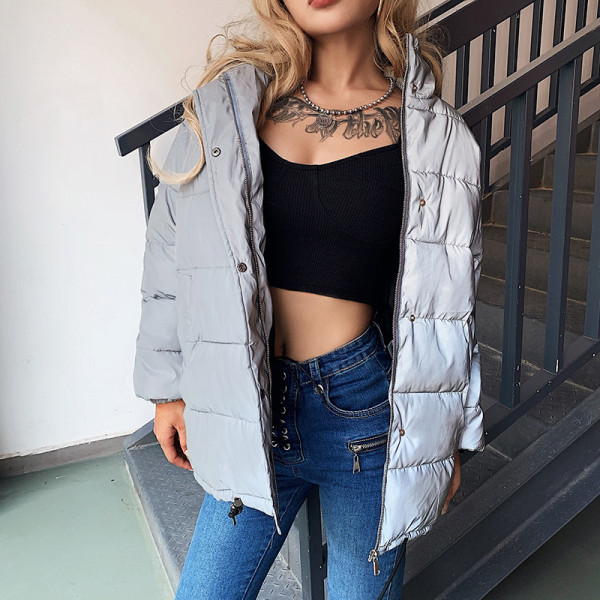 Luminous casual  thick cotton long coat C1732178B
