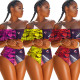 Summer new fashion stitching ruffled sexy swimsuit H1358