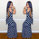 Fashion sexy sleeveless straps big backless dress long skirt LS6348