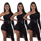 New Design Irregular Oblique Shoulder Women Dress BNN18035