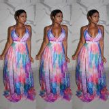 Women's fashion sexy digital print dress YS358