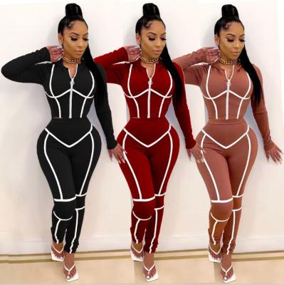 Womens fashion casual solid color hooded zipper long-sleeved jacket trousers sports two-piece suit S