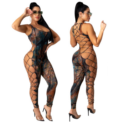 Womens sexy pierced jumpsuit CCY8757