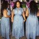 New Design Ladies Button Down Sleeveless Maxi Dress Q5034