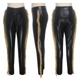 Sexy fashion women\'s side fringe casual pants SMR9575